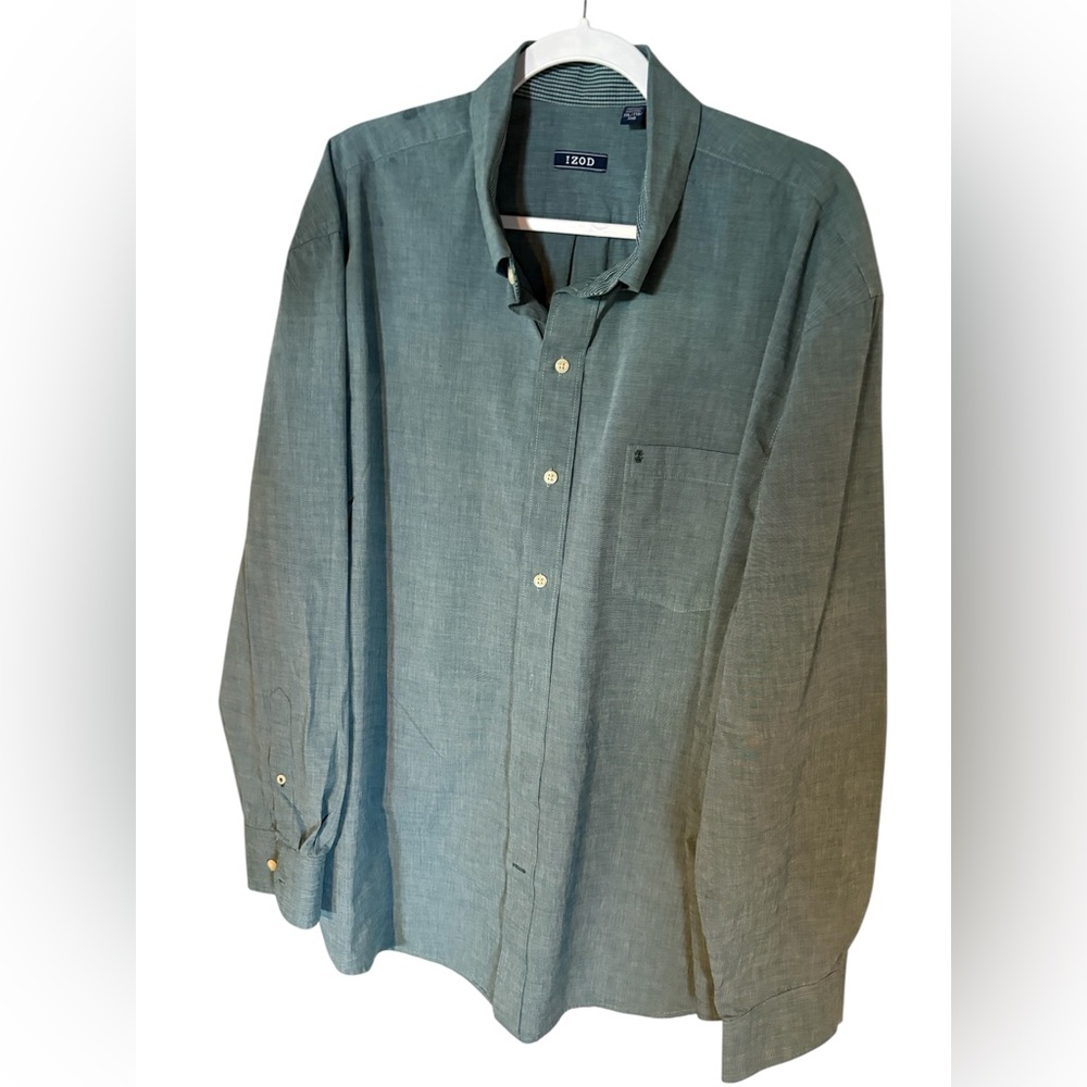 Izod 100% Cotton  With Button Down Collar and Front, Size XXL Timeless Style